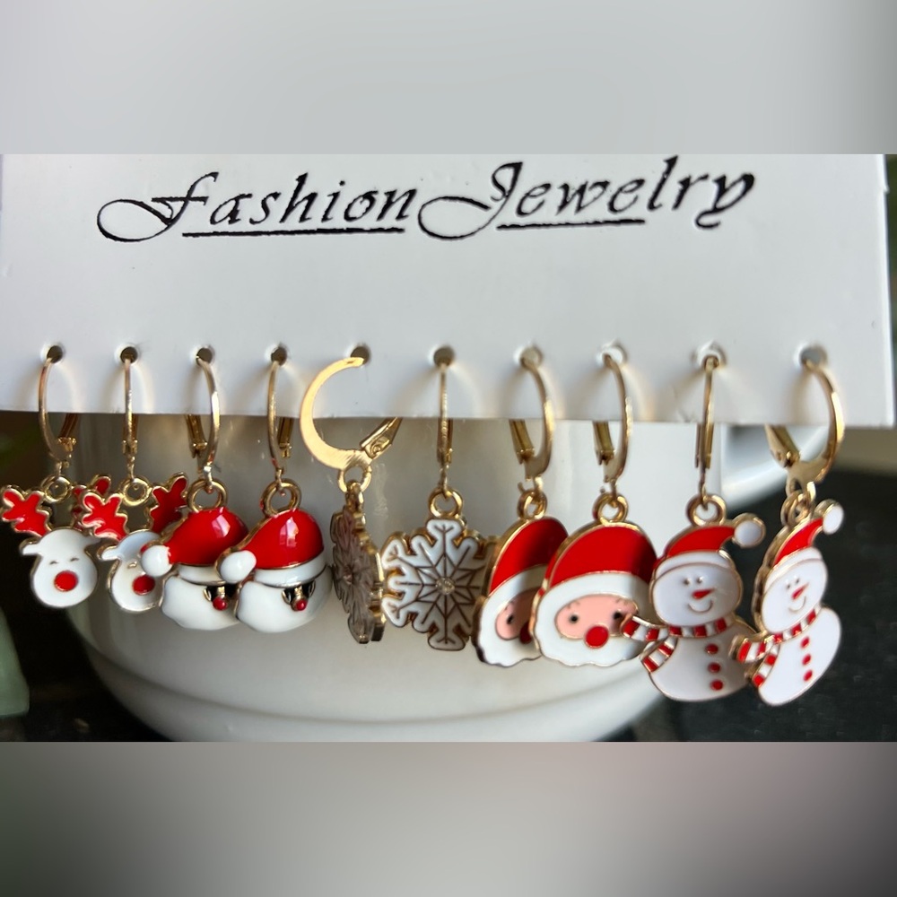 Christmas Earrings, 5 pairs
